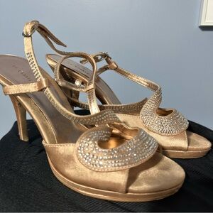 Le chateau satin rhinestone high heels size 6.5 us/39 EUR